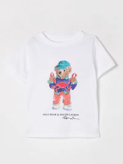 POLO RALPH LAUREN T-SHIRT POLO RALPH LAUREN KIDS COLOR WHITE,G64082001