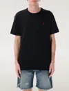 Polo Ralph Lauren Black Cotton T-shirt Classic-fit In Black