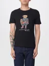 Polo Ralph Lauren Mens Fa25 Black Holiday Bear Bear-print Short-sleeve Cotton T-shirt In Black