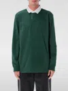 Polo Ralph Lauren 'rugby' Green Polo Shirt With Contrasting Collar And Pony Detail On The Front In Cotton Man In Green
