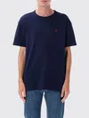Polo Ralph Lauren Blue Crewneck T-shirt With Pony Embroidery On The Front