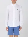Polo Ralph Lauren Embroidered-logo Cotton Shirt In White
