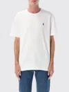 Polo Ralph Lauren Man's White Cotton T-shirt With Logo In Multi