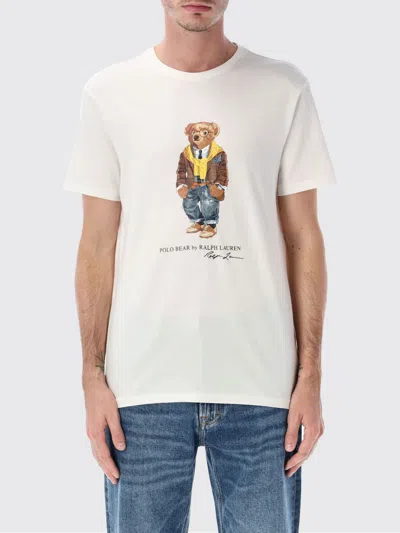 POLO RALPH LAUREN T-SHIRT POLO RALPH LAUREN MEN COLOR WHITE,H81230001