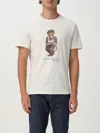 Polo Ralph Lauren White Polo Bear Custom Slim-fit T-shirt In Gold