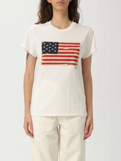 POLO RALPH LAUREN T-SHIRT POLO RALPH LAUREN WOMAN COLOR BEIGE,G74435022