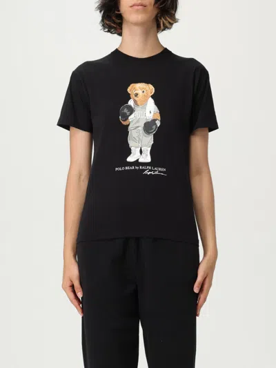 POLO RALPH LAUREN T-SHIRT POLO RALPH LAUREN WOMAN COLOR BLACK,H13110002