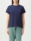 Polo Ralph Lauren Cotton Jersey Crewneck T-shirt Clothing In Blue