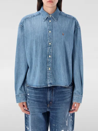POLO RALPH LAUREN SHIRT POLO RALPH LAUREN WOMAN COLOR DENIM,H28862028