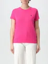Polo Ralph Lauren Embroidered Logo Crewneck T-shirt In Fuchsia