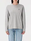 Polo Ralph Lauren Ribbed Crew Neck Fleece With Long Sleeves In Gray