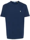 Polo Ralph Lauren Mens Newport Navy Neon Yellow Logo-embroidered Cotton-jersey T-shirt L In Blue