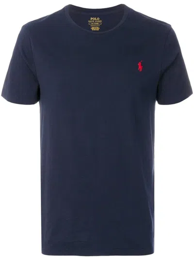 Polo Ralph Lauren Logo-embroidered Cotton T-shirt In Blue