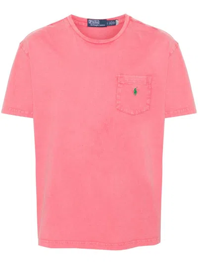 Polo Ralph Lauren T-shirt With Pocket In Pink