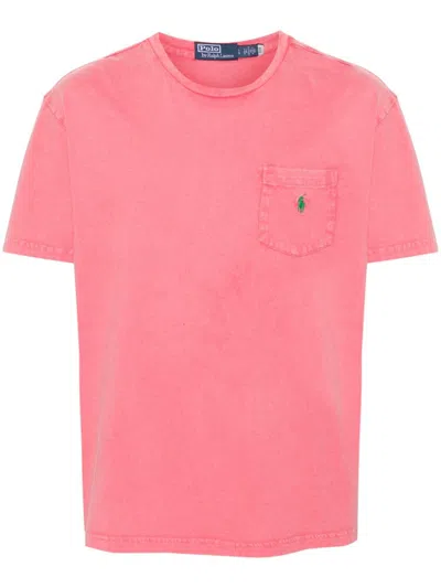 Polo Ralph Lauren T-shirt With Pocket In Rosa
