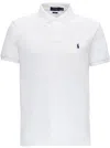 Polo Ralph Lauren White Fitted Polo Shirt With Logo In Cotton Man
