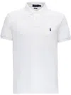 Polo Ralph Lauren White Fitted Polo Shirt With Logo In Cotton Man