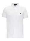 Polo Ralph Lauren White Fitted Polo Shirt With Logo In Cotton Man