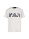 Polo Ralph Lauren White Crewneck T-shirt With Logo Lettering On The Fornt And Pony Embroidery On The Front