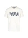 Polo Ralph Lauren White Crewneck T-shirt With Logo Lettering On The Fornt And Pony Embroidery On The Front