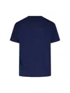 Polo Ralph Lauren Blue Crewneck T-shirt With Logo Lettering On The Fornt And Pony Embroidery On The Front