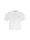 Polo Ralph Lauren Cropped Icon Logo Polo Shirt In White
