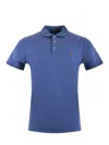 Polo Ralph Lauren Slim Fit Mesh Polo Shirt Man Polo Shirt Slate Blue Size Xxl Cotton In Azzurro Melange