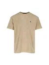 Polo Ralph Lauren Crew Neck Short Sleeves In Beige