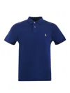Polo Ralph Lauren Logo Embroidered Short-sleeved Polo Shirt In Blue