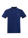 Polo Ralph Lauren Logo Embroidered Short-sleeved Polo Shirt In Blue