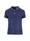 Polo Ralph Lauren Cable-knit Polo Shirt In Blue