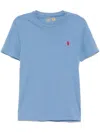 Polo Ralph Lauren Light Blue Cotton Short Sleeve T-shirt With Logo In Blue