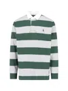 Polo Ralph Lauren Striped Pattern Long Sleeve Polo Shirt In Green