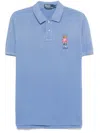 Polo Ralph Lauren Blue Polo Shirt With Classic Collar And Polo Bear Embroidery On The Front In Multicolor
