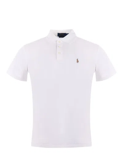 Polo Ralph Lauren Logo-embroidered Cotton-jersey Polo Shirt In White