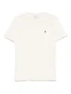 Polo Ralph Lauren Light Beige Cotton T-shirt With Logo In White