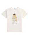 Polo Ralph Lauren Ivory Cotton Jersey T-shirt With Iconic Embroidered Polo Bear In White