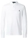 Polo Ralph Lauren Long-sleeve Cotton Polo With Embroidered Logo In White