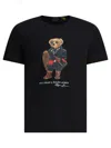 Polo Ralph Lauren Mens Fa25 Black Holiday Bear Bear-print Short-sleeve Cotton T-shirt In Black