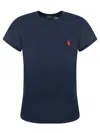 Polo Ralph Lauren Crew Neck Blue Sweater With Embroidered Detail In Blue