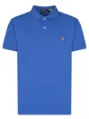 Polo Ralph Lauren Blue Polo Shirt With Logo Embroidery In Cotton Piquet Man In Blue