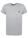 Polo Ralph Lauren Crew Neck Heathered Logo Cotton T-shirt In Grey