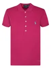 Polo Ralph Lauren Dark Pink Pony Logo-embroidered Polo Shirt In White
