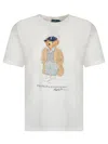 Polo Ralph Lauren Ivory Cotton Jersey T-shirt With Iconic Embroidered Polo Bear In White