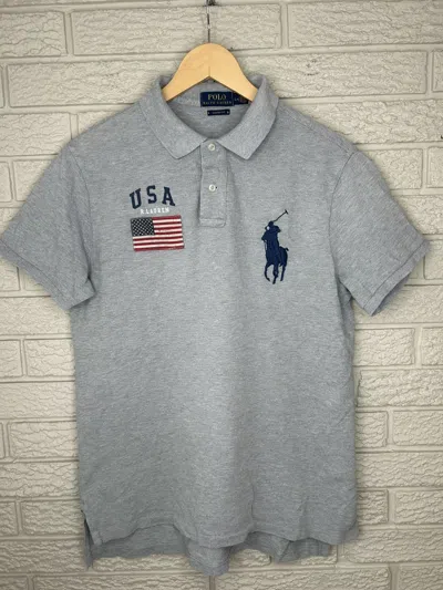 Pre-owned Polo Ralph Lauren T Usa Chief Keef Big Pony Polo In Gray