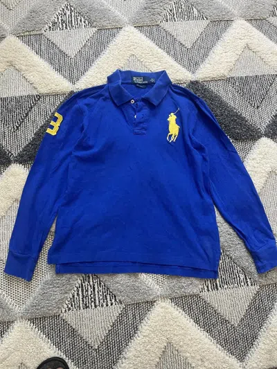 Pre-owned Polo Ralph Lauren T Vintage Big Logo Long Sleeve In Blue