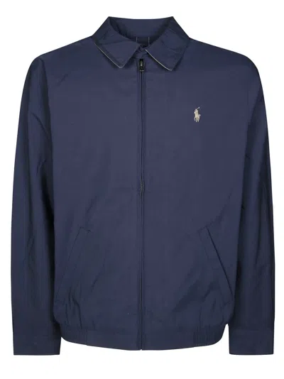 Polo Ralph Lauren Tailored Bomber Jacket With Zip Closure In Blue