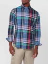 Polo Ralph Lauren Plaid Motif Classic Fit Shirt With Double Breast Pocket In Blue