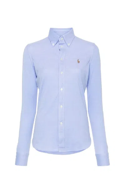 Polo Ralph Lauren Tailored Cotton Button-front Shirt In Blue