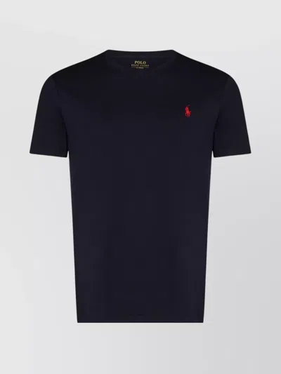 Polo Ralph Lauren Tailored Crewneck T-shirt With Short Sleeves In Blue